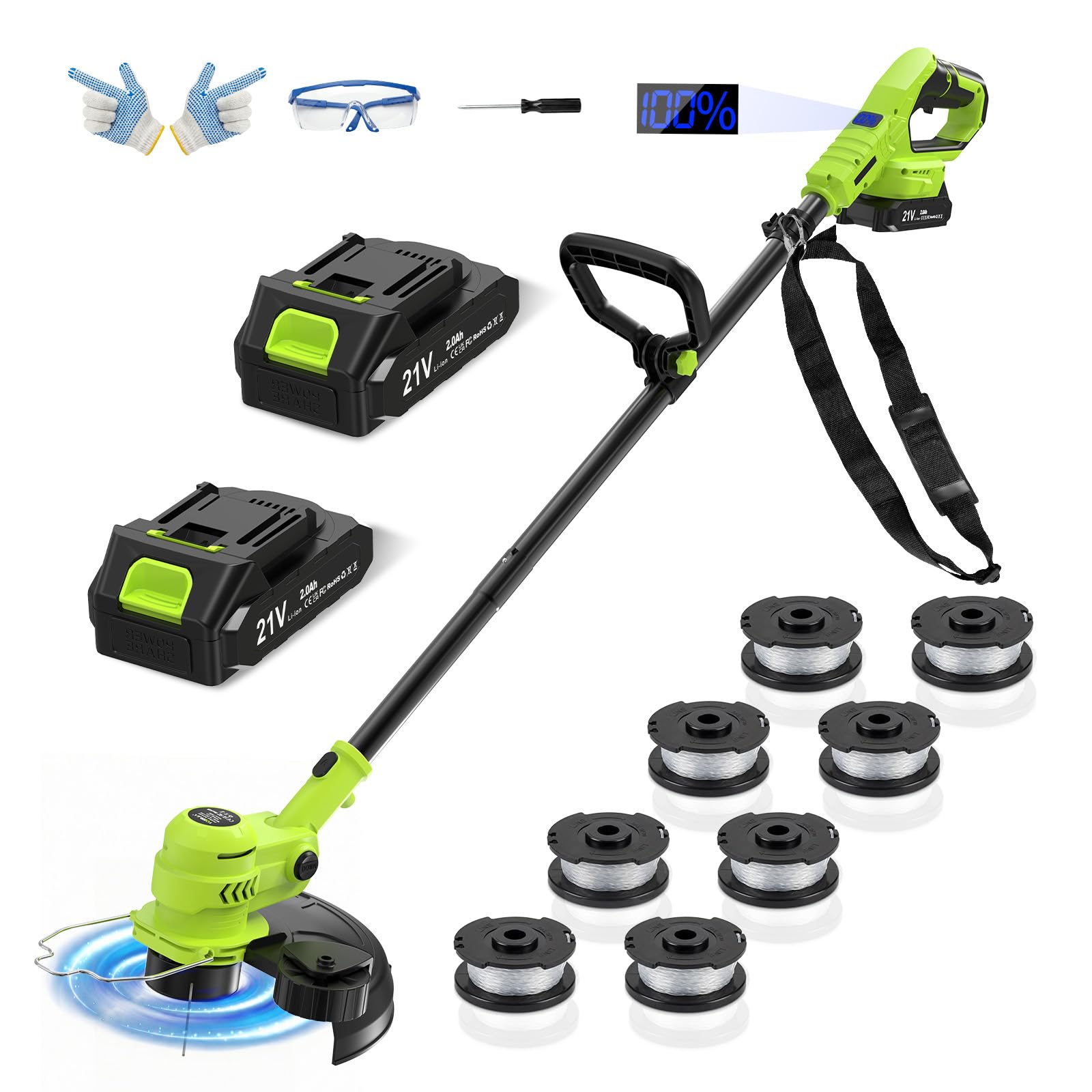 VOERJIA front view of lightweight 2-in-1 trimmer showing compact design and portability