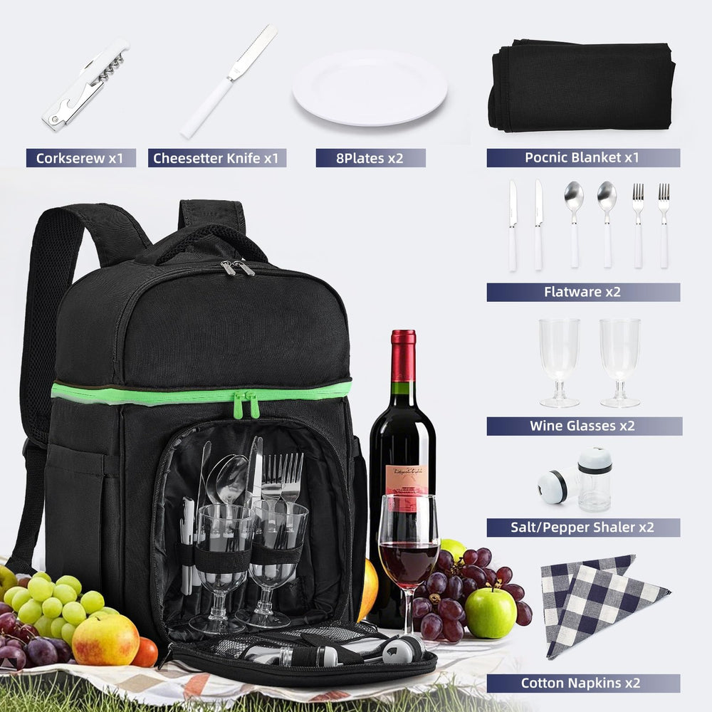 Vogano backpack side pocket with folded waterproof blanket, fast access for comfort
