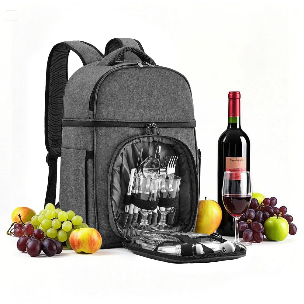 Vogano backpack next to common items showing size and scale benefit