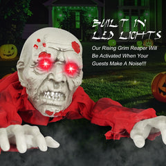 Voicinlili lawn display at night creating dramatic curb appeal