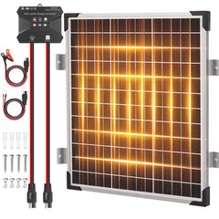 Voltset 50W panel front view showing full durable surface and efficient cells