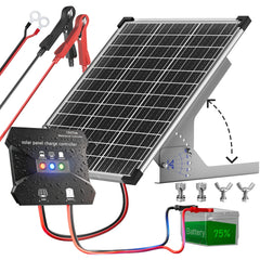 Voltset front view of 50W panel showing durable frame and weatherproof build benefit