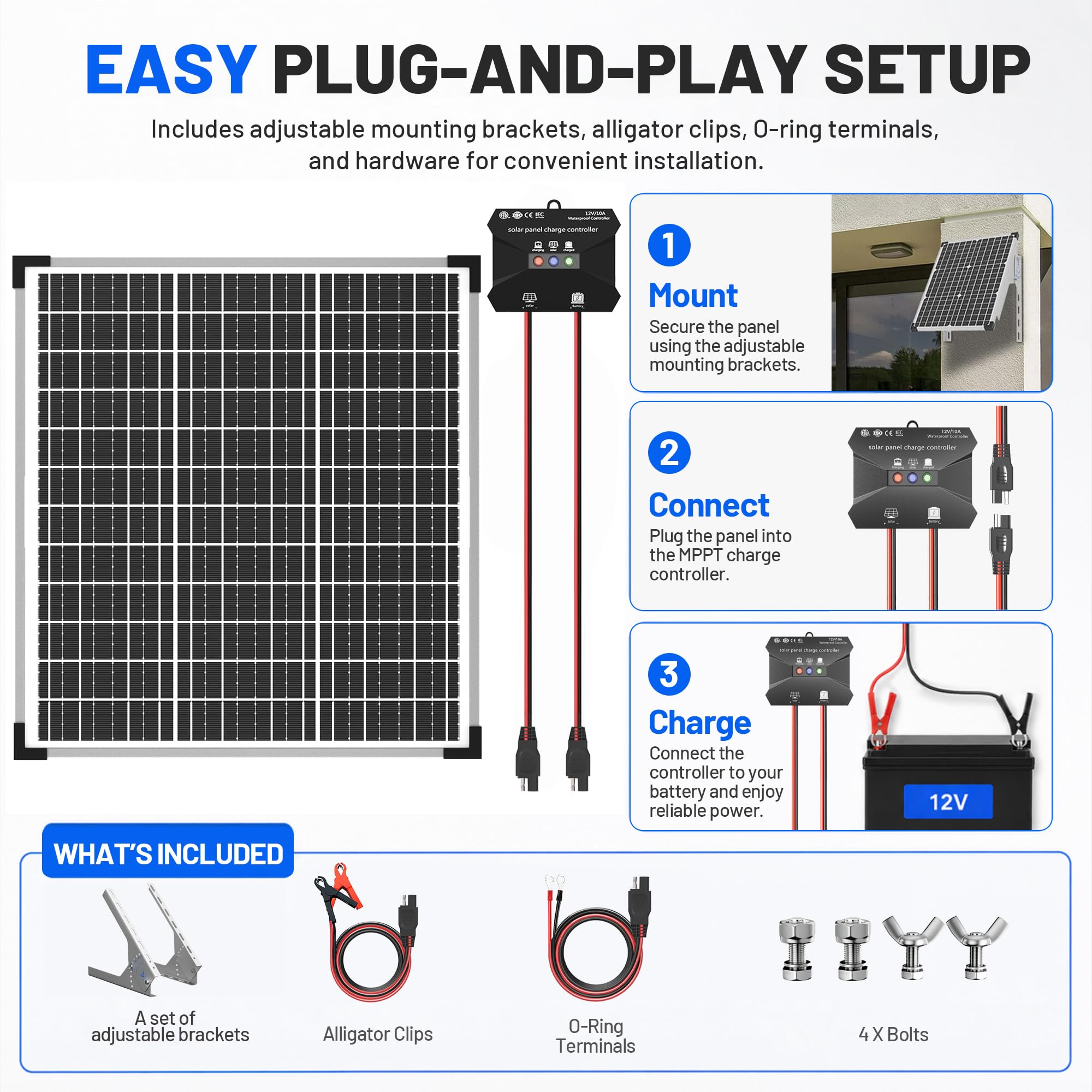 Voltset kit accessories laid out showing complete plug-and-play installation convenience