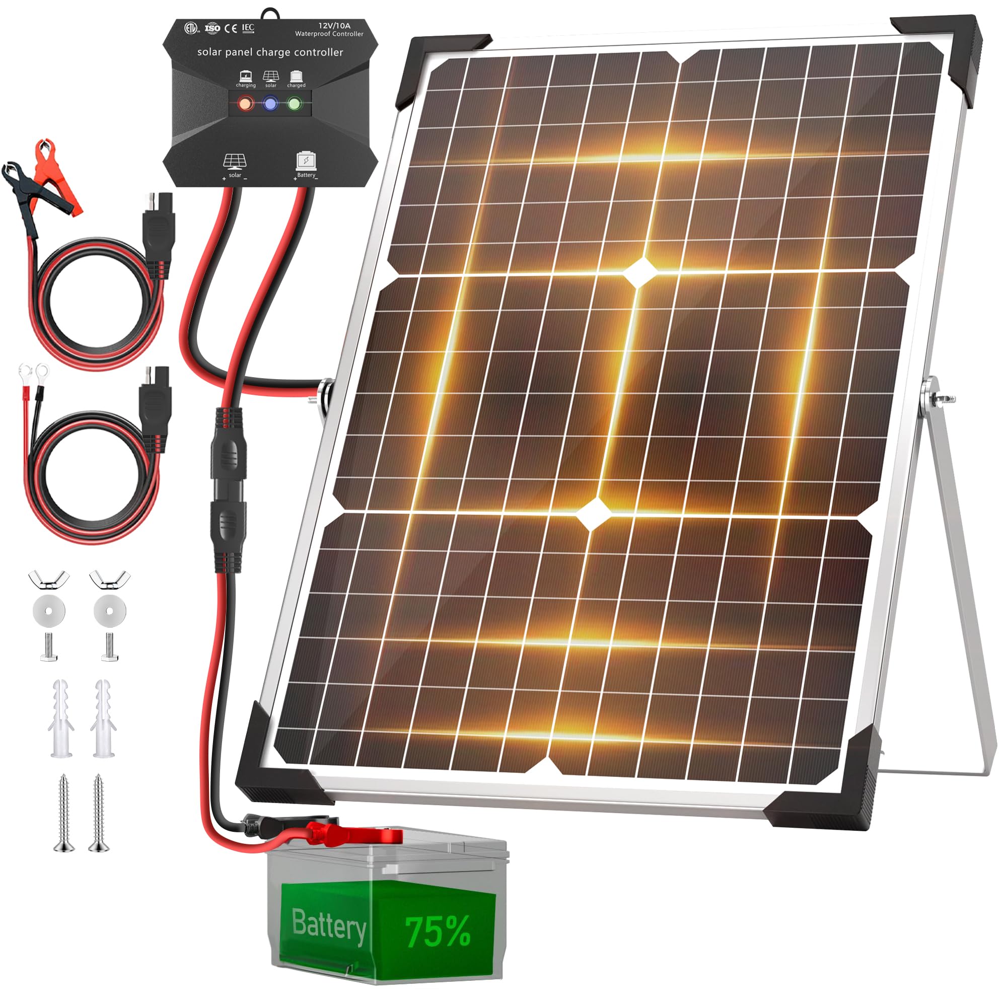 Voltset front panel view showing compact 30W module and weatherproof design benefit: reliable power