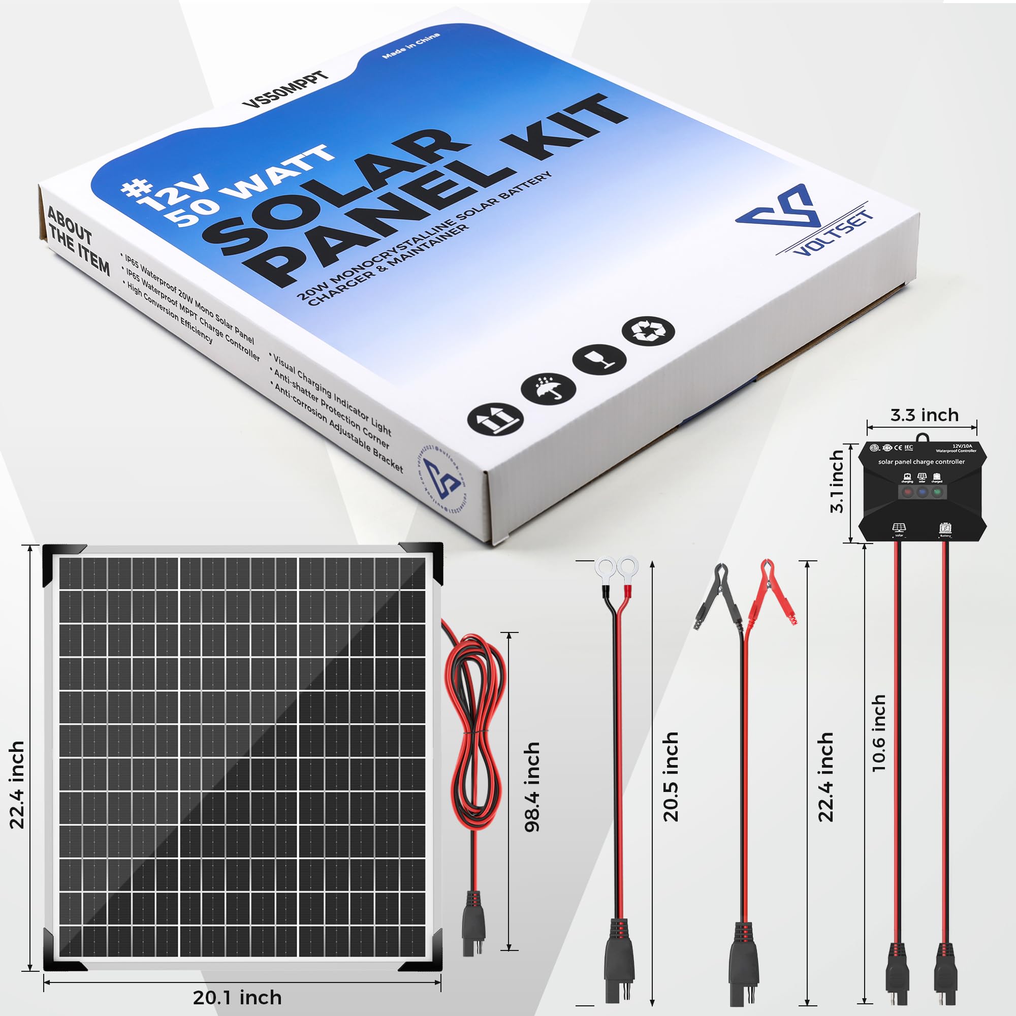 Voltset kit contents laid out for quick setup and simple user installation