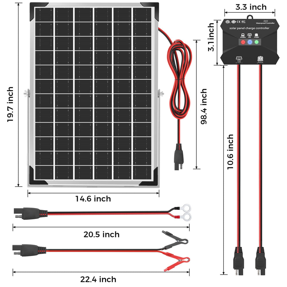 Voltset panel beside a ruler showing compact size for tight mounting locations