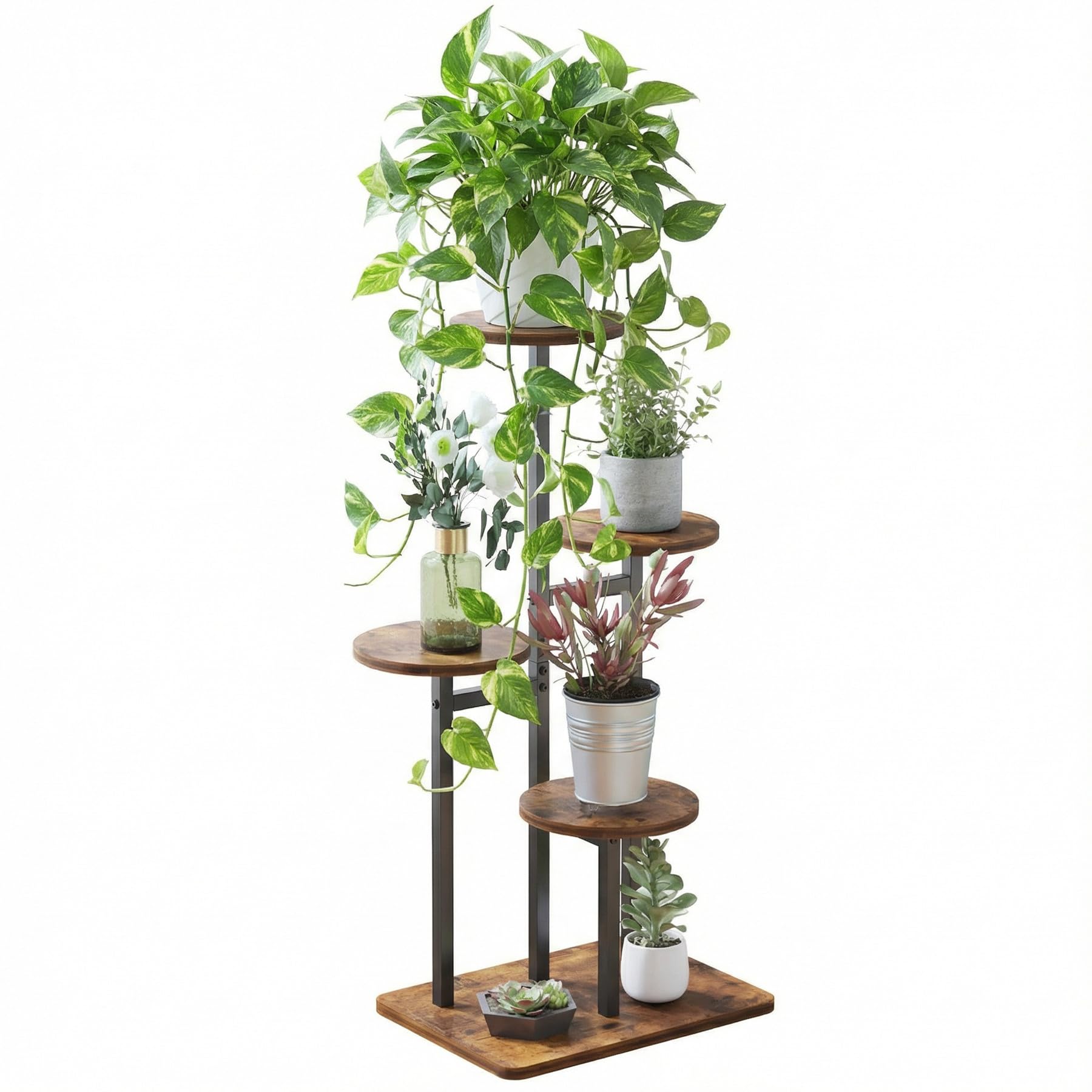 VonDream front view of 4-tier plant stand, neat vertical display benefit