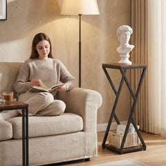 VonDream bottom shelf detail showing sturdy platform for pots and decor stability