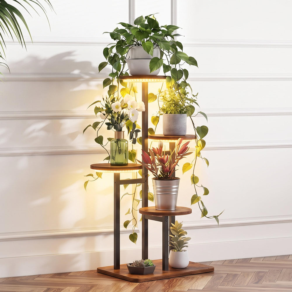 VonDream front view of plant stand showing organized multi-tier benefit