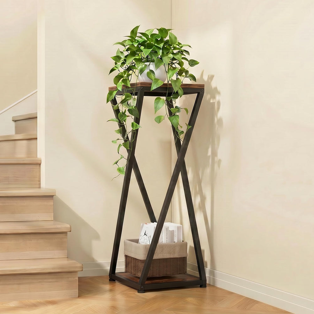 VonDream plant stand in living room setup adding greenery and saving floor space