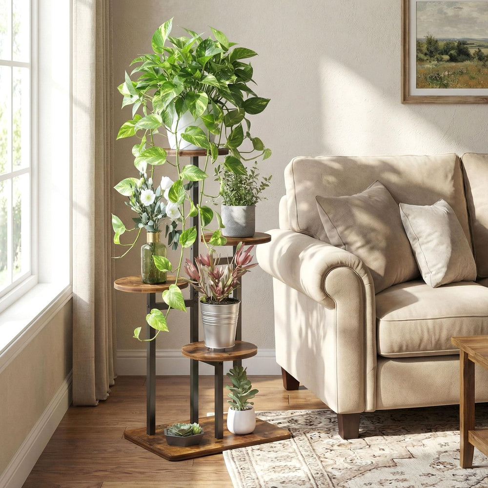 VonDream plant stand placed in a corner, saves floor space benefit
