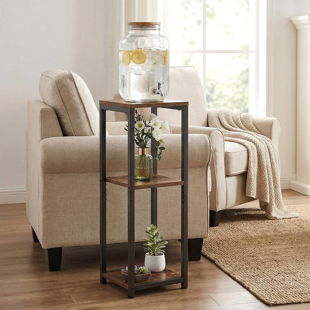 VonDream styled beside bed showing multifunctional use as a side table