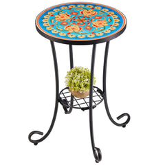 VONLUCE front view showing ceramic top and black frame, enhances porch decor