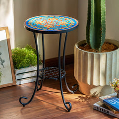 VONLUCE lower shelf holding pots and books, adds extra organized display space