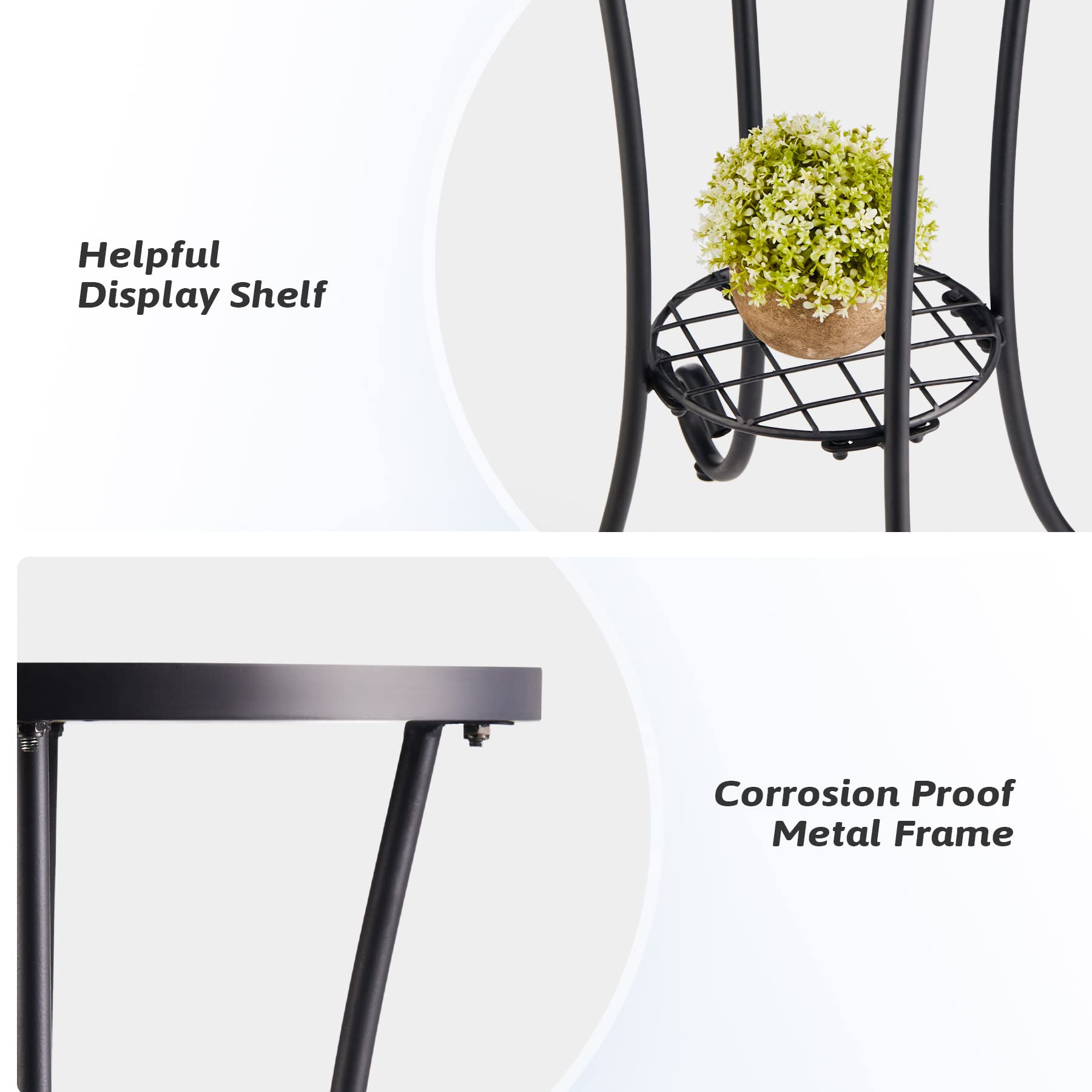 VONLUCE scale next to chair comparison illustrating compact footprint and height