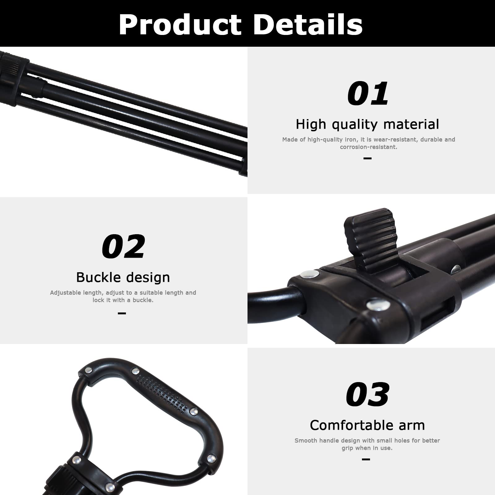 VOONKE handle grip detail showing comfortable hold and ergonomic benefit