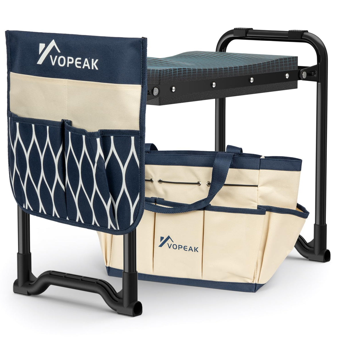 VOPEAK front view open blue kneeler showing stability and comfort