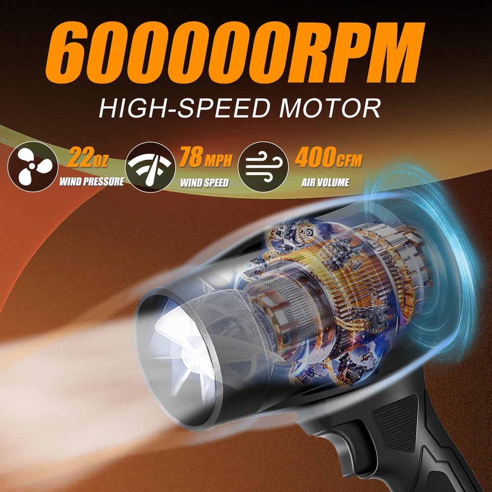 Vopot blower held in hand showing size and comfortable ergonomics