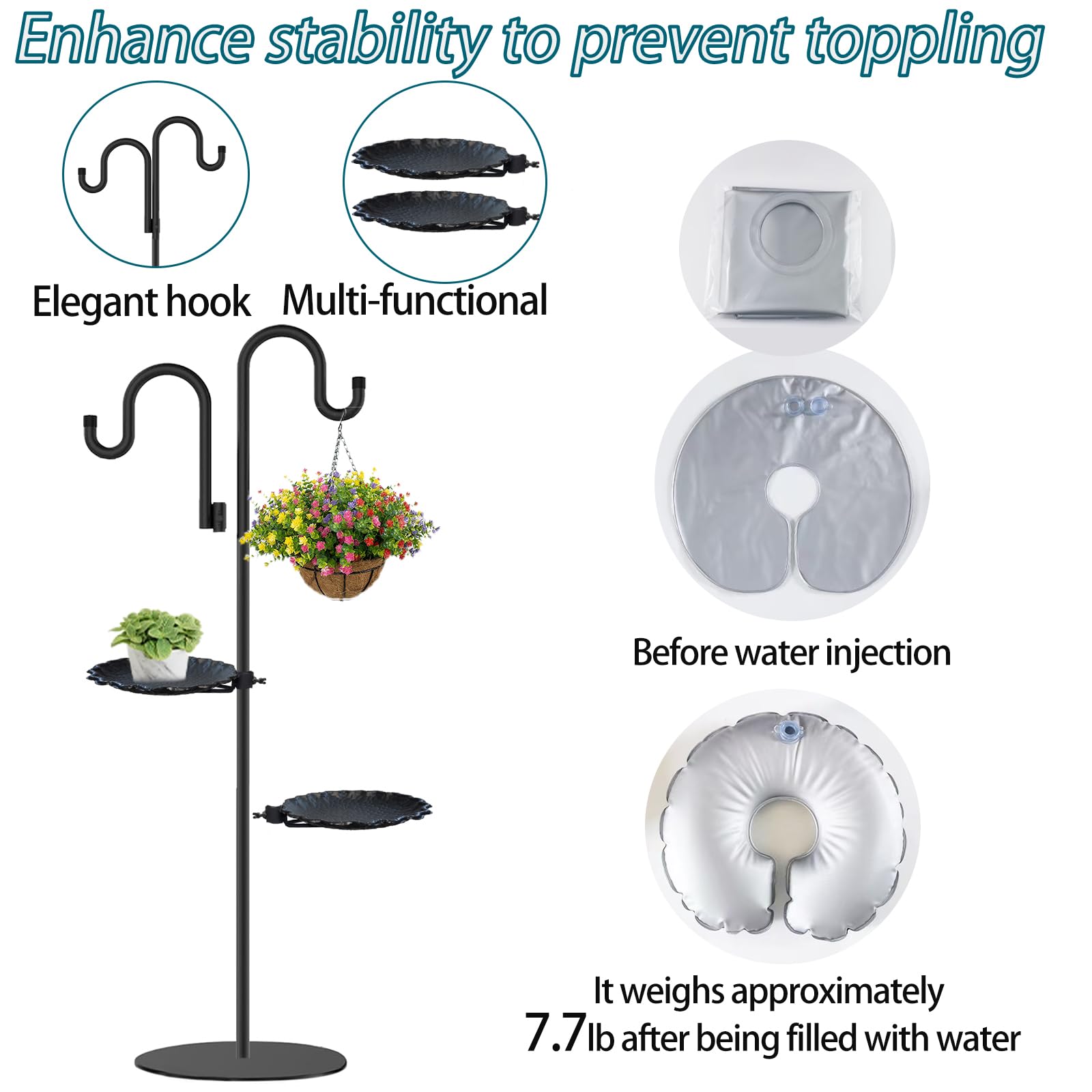 Vorriop adjustable pole sections extended illustrating tool-free height customization up to 74 inches