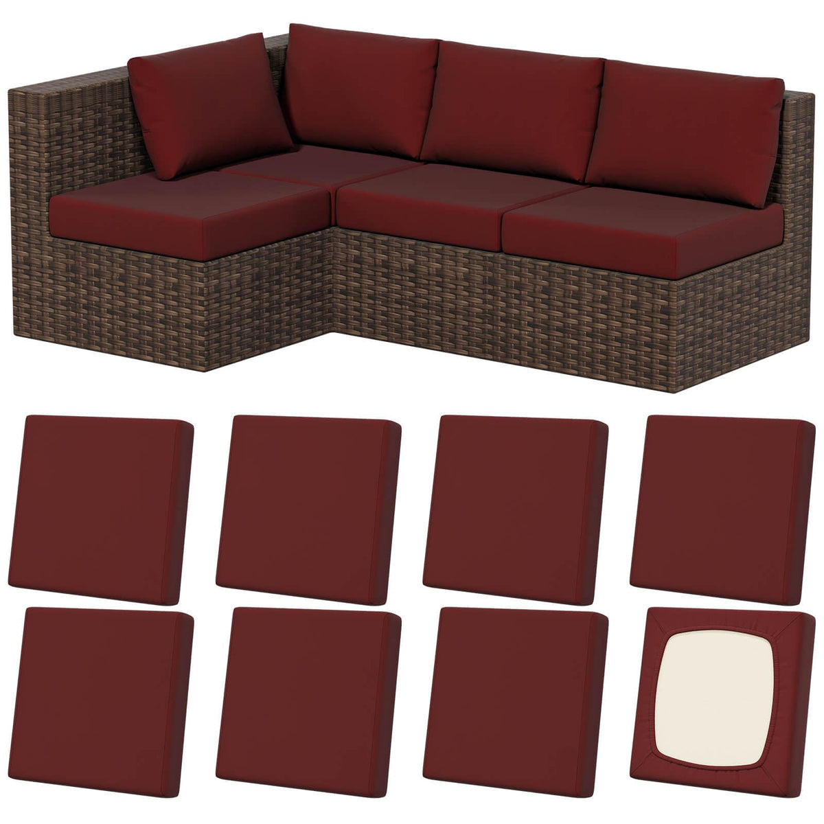 Vorshape front view of 8-pack cover set showing bundled covers and colors for quick refresh