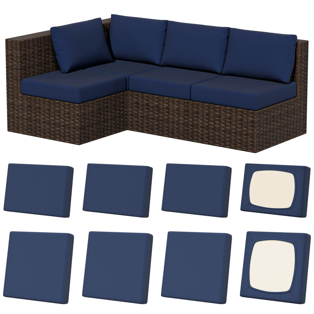 Vorshape front view of eight cushion covers showing coordinated protection and fresh look