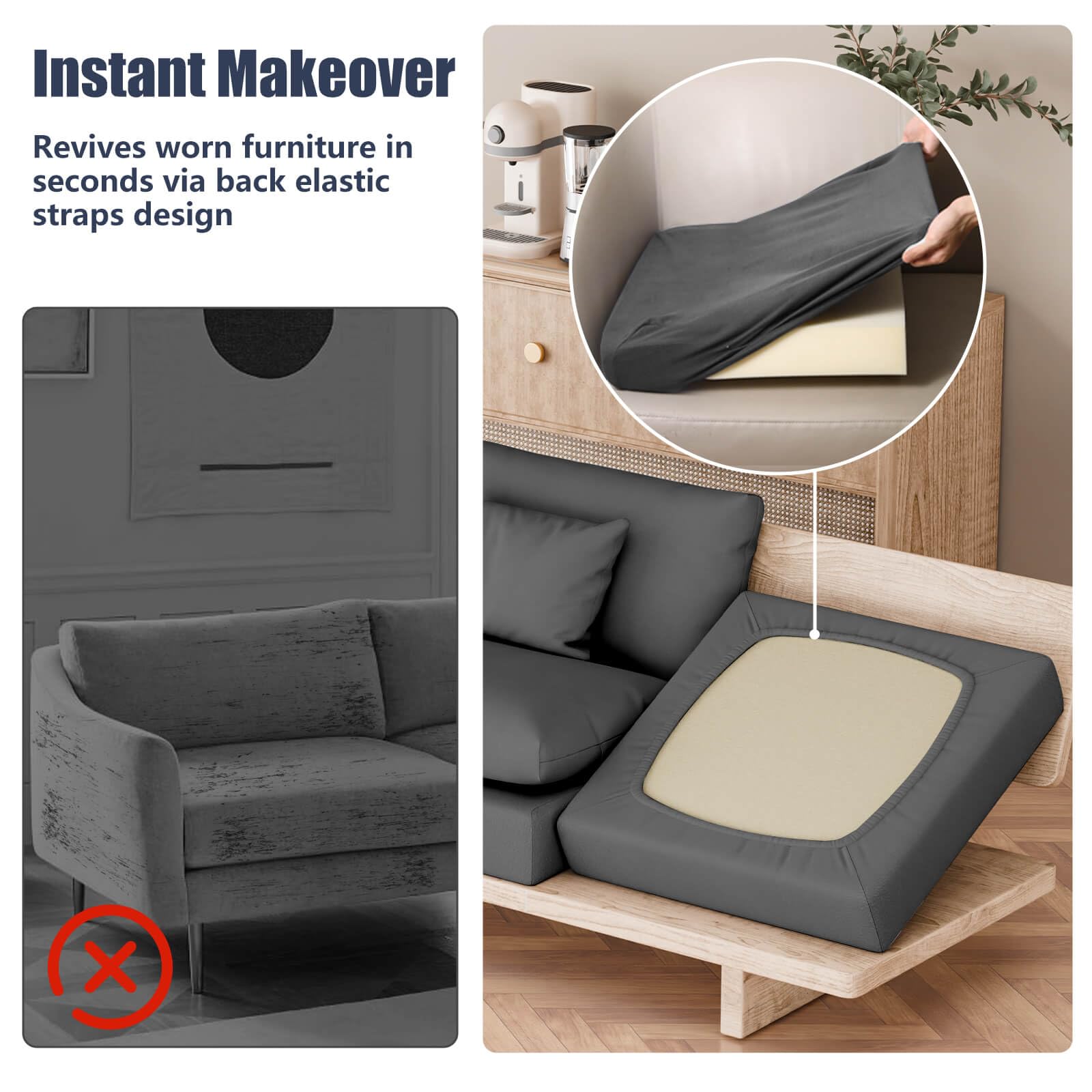 Vorshape comparison of square and rectangle covers for quick size selection