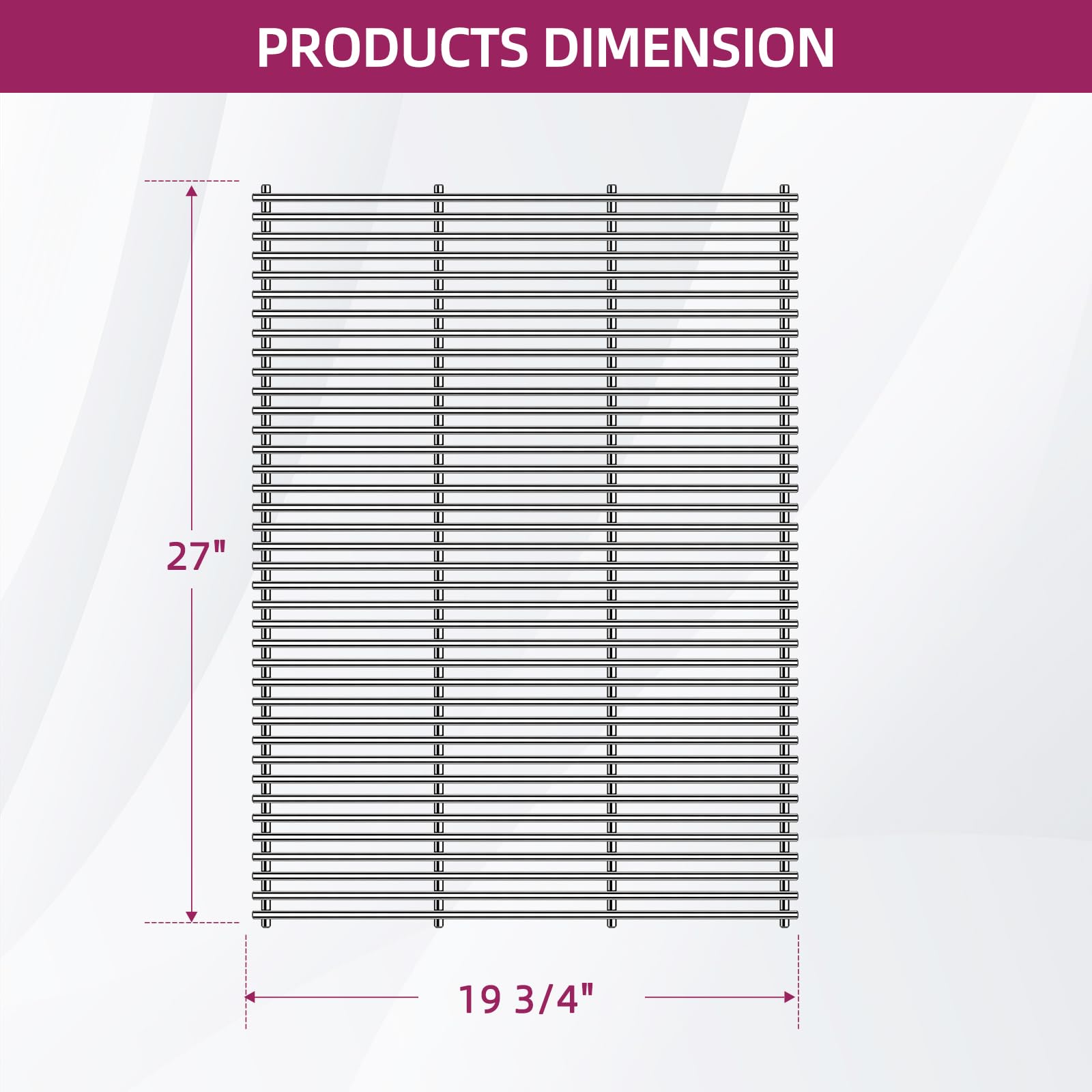 Votenli close-up stainless bars showing heavy-duty rods and even spacing benefit