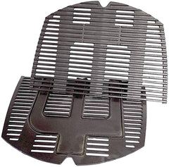 Votenli front view of two cast iron grates showing fit and durable finish, improves searing