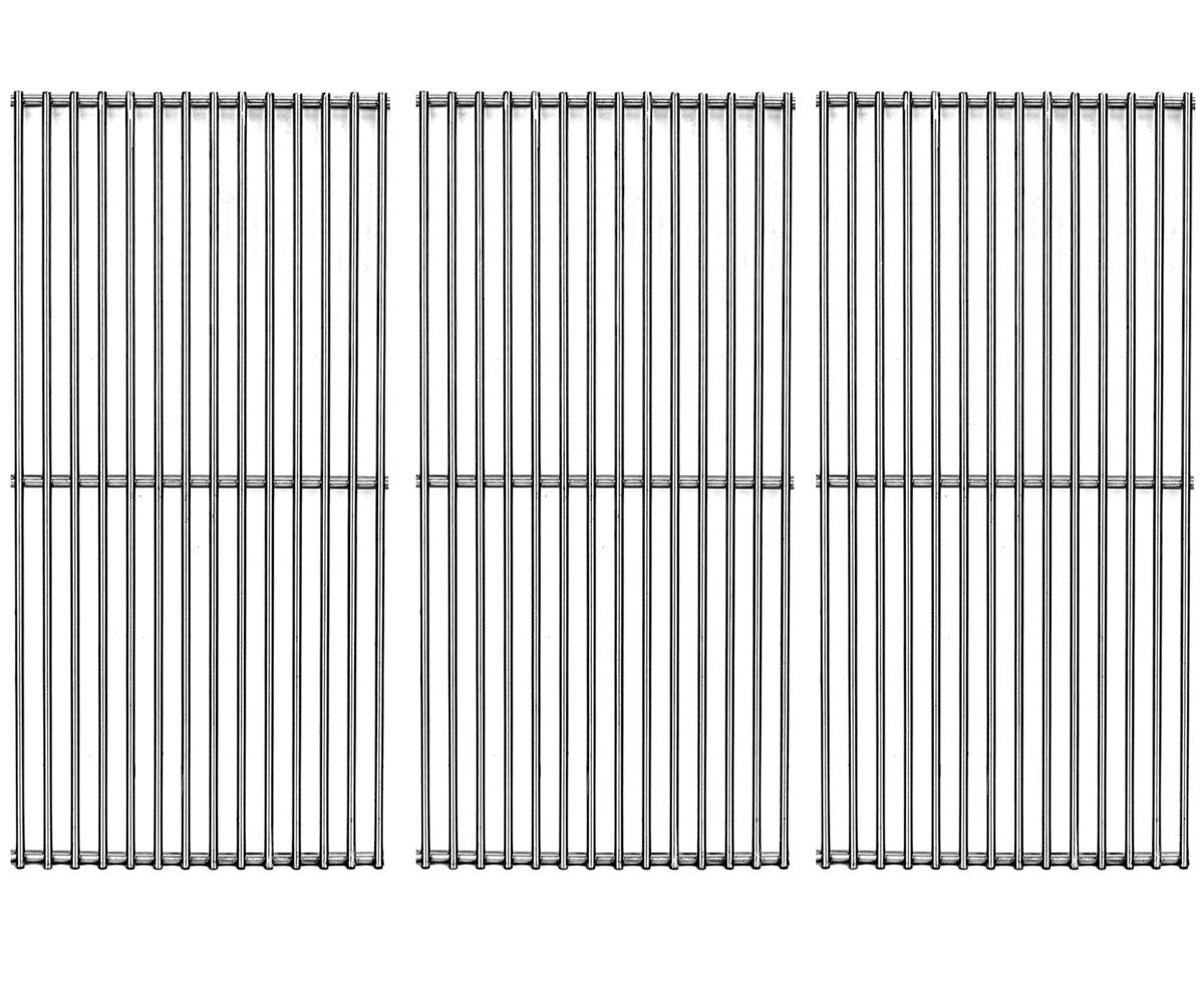 Votenli front view of three stainless steel grates showing fit and coverage benefit
