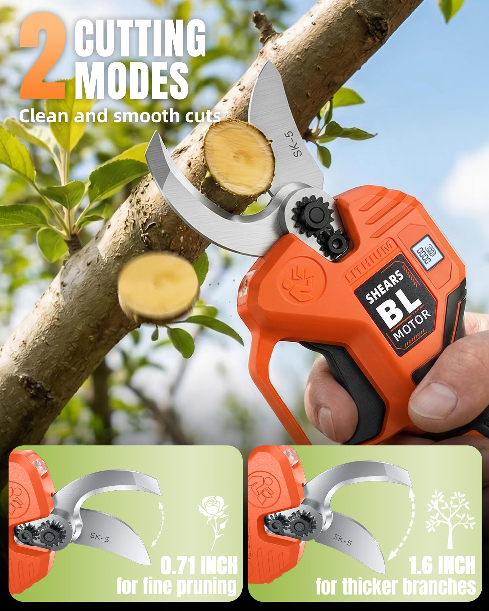 VOTREK LCD display showing battery level and cut count for better job planning