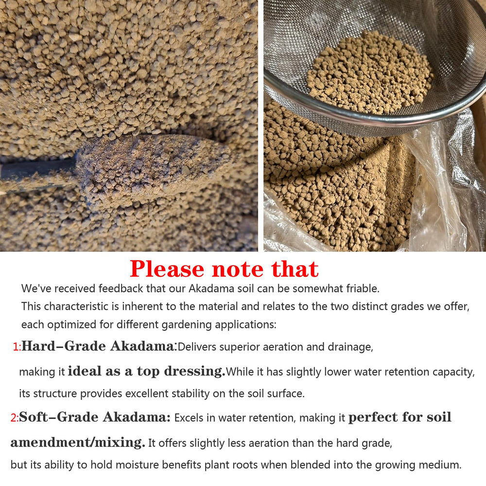 Voulosimi close-up of 1/4 inch soft-grade akadama granules for better aeration