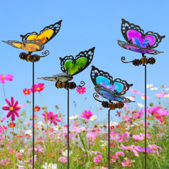 Voumsil stained-glass butterfly front view showing vibrant color and curb appeal