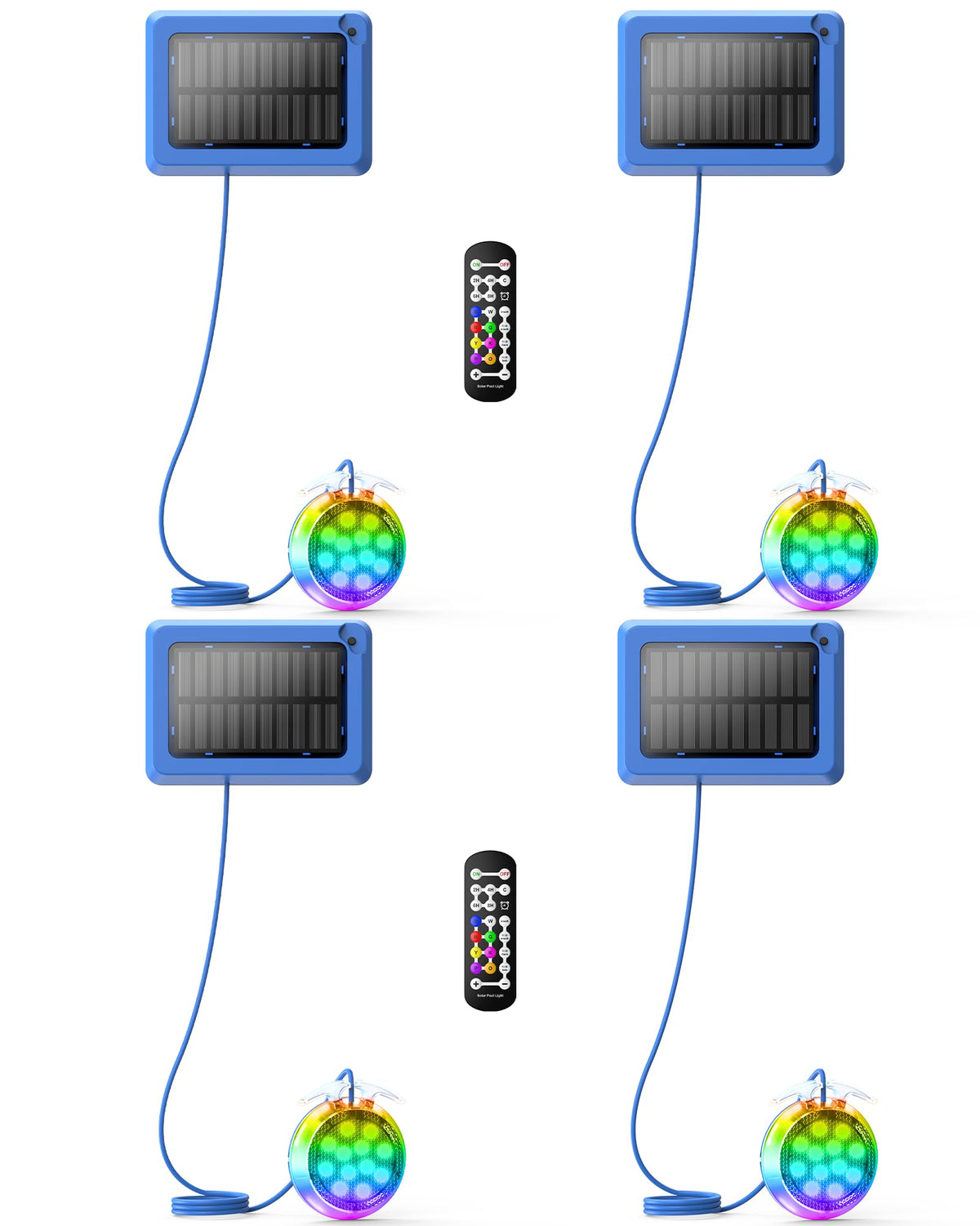 Vovamo front packaging showing 4 pack and remote for quick setup benefit