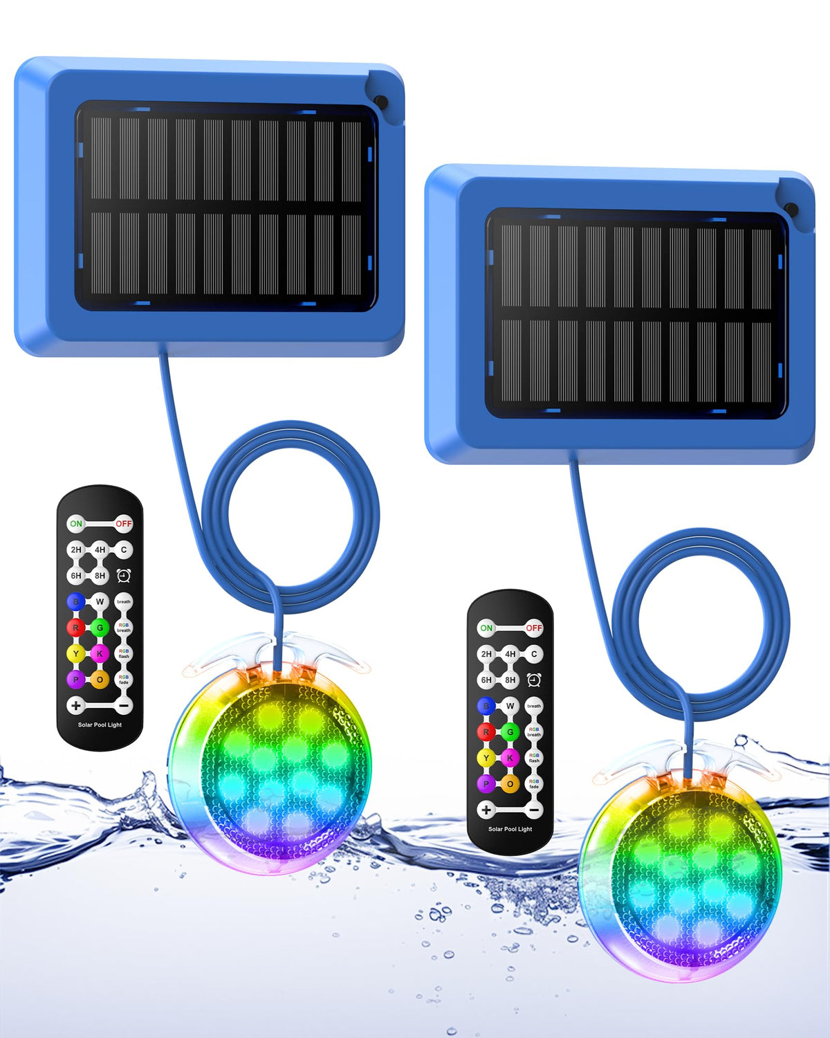 Vovamo front view of two lights showing waterproof design and balance