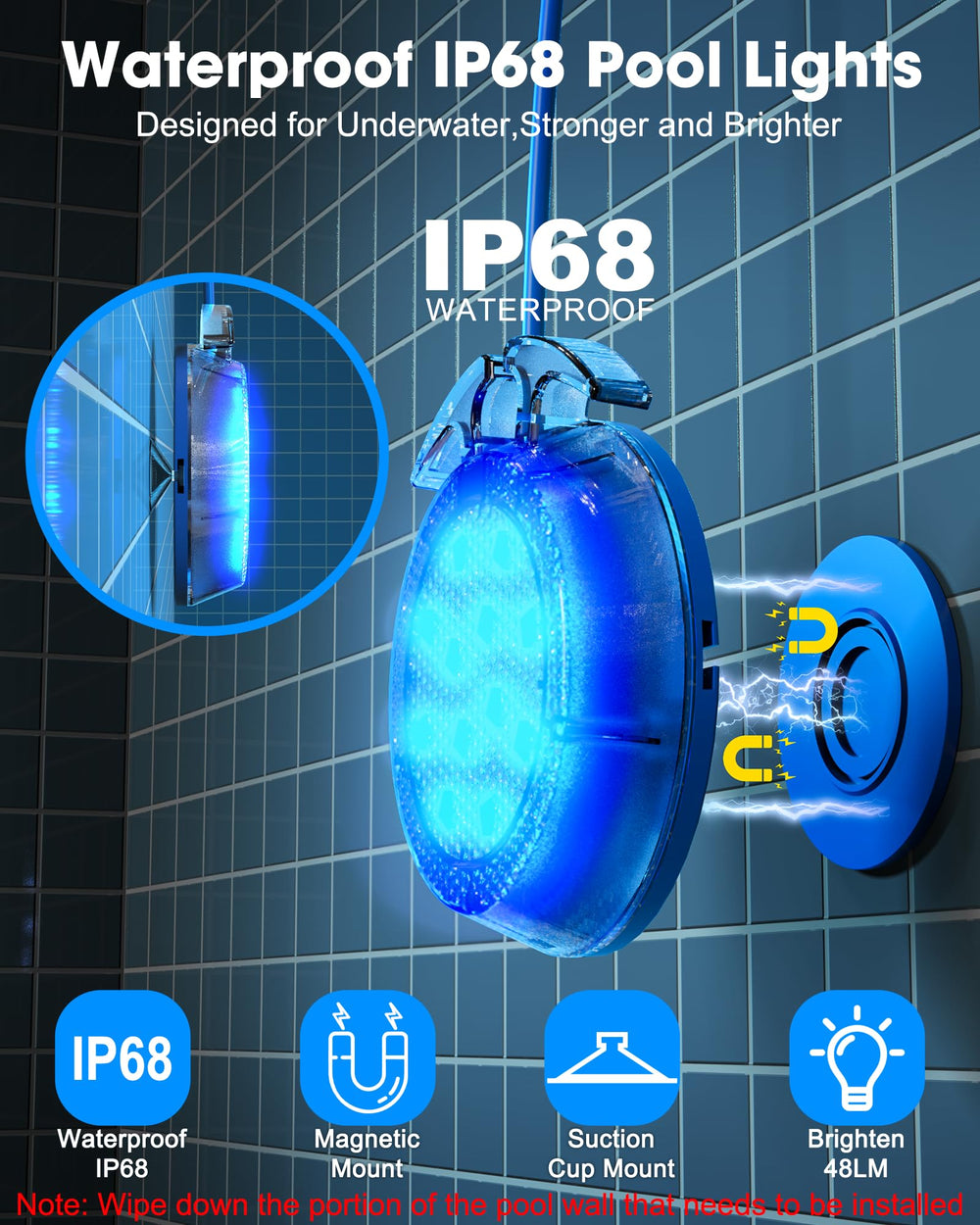 Vovamo underwater close-up showing LED lens and waterproof housing for durability