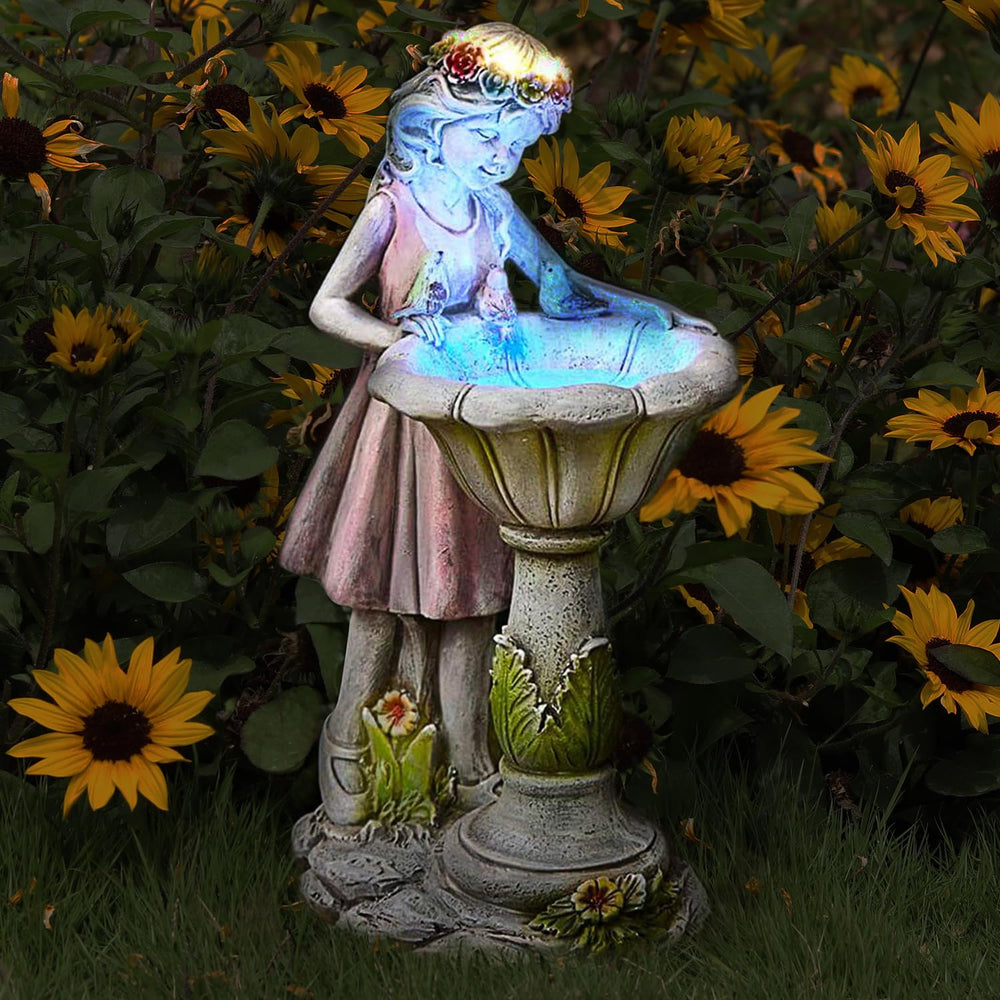 voveexy angel statue front view showing silhouette and soft glow
