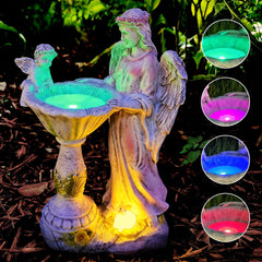 Voveexy front view angel statue showing decorative detail and garden charm