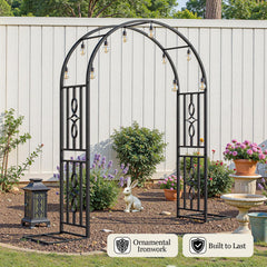VOXOR arch placed in garden demonstrating decorative entrance benefit