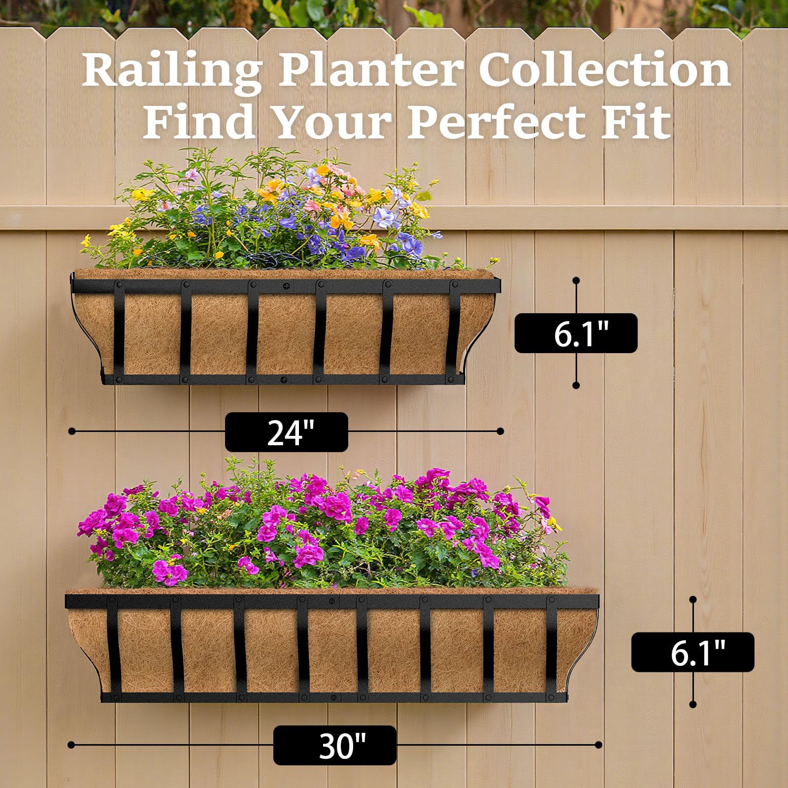 VOXOR planter depth and size comparison illustrating 6.1 inch capacity