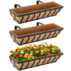 VOXOR front view of 30 inch railing planter showcasing style and capacity