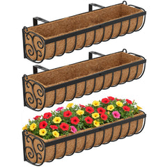 VOXOR front view of 30-inch railing planter showing clean half-round design and curb appeal