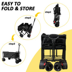 VOYSIGN wagon folded flat for compact storage and easy transport