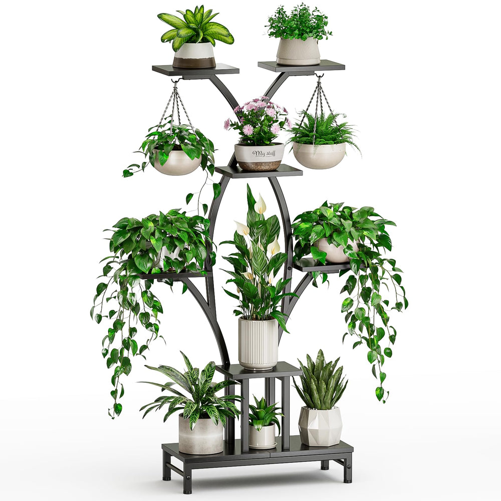 VOZZYOTO hanging hooks holding small planters for layered displays