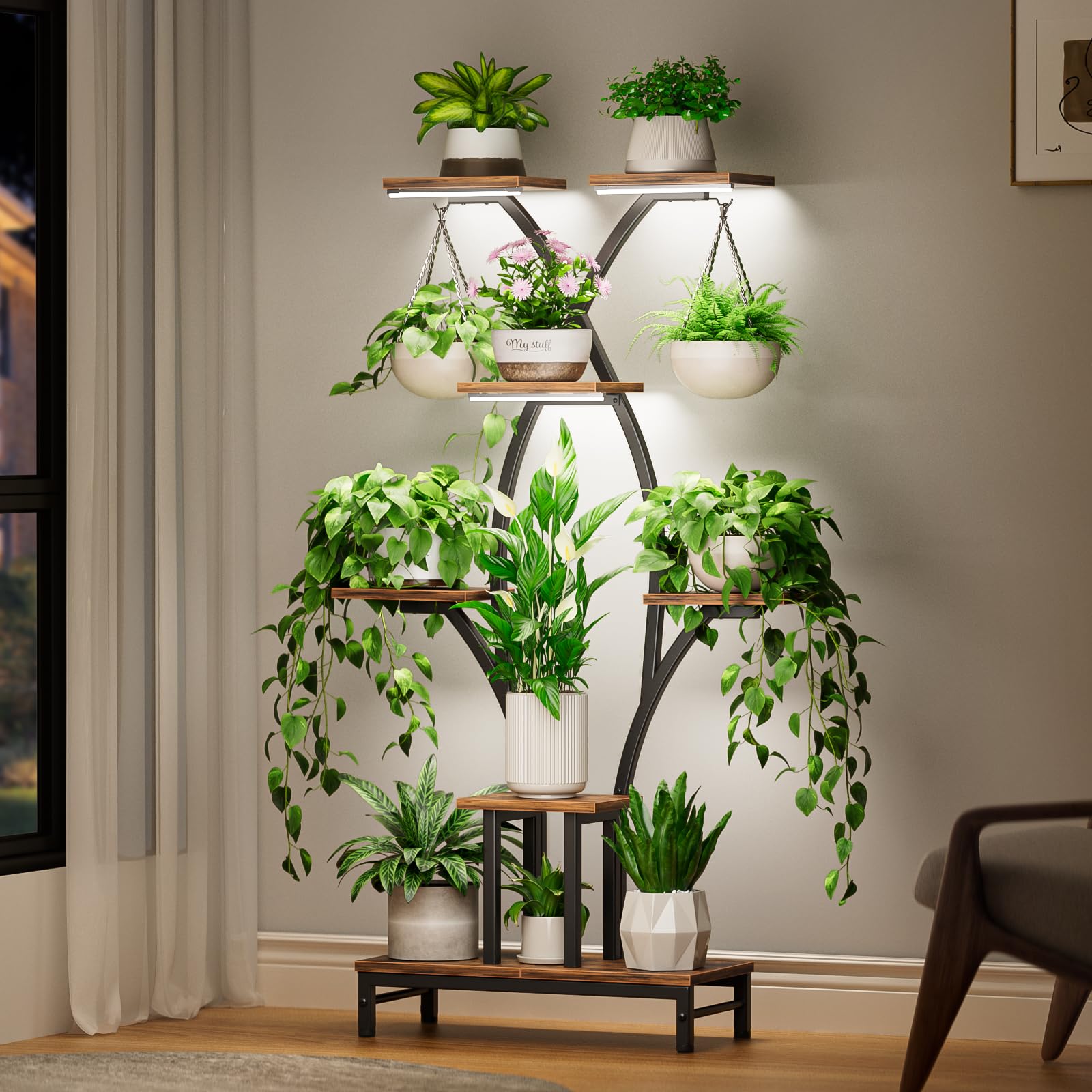VOZZYOTO close-up of adjustable grow light heads enhancing plant growth