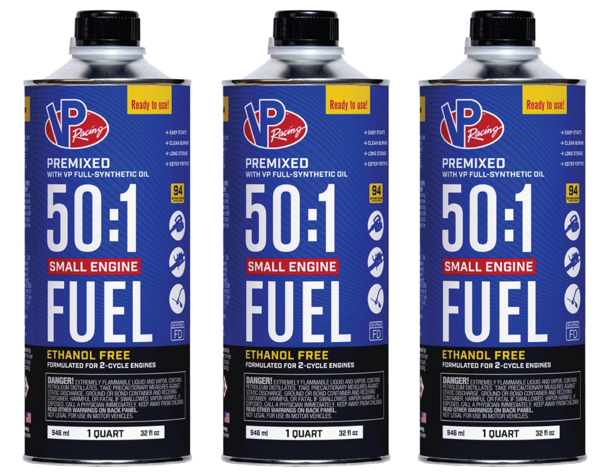 VP Racing 6235 SEF front packaging showing three quarts and quick-start convenience
