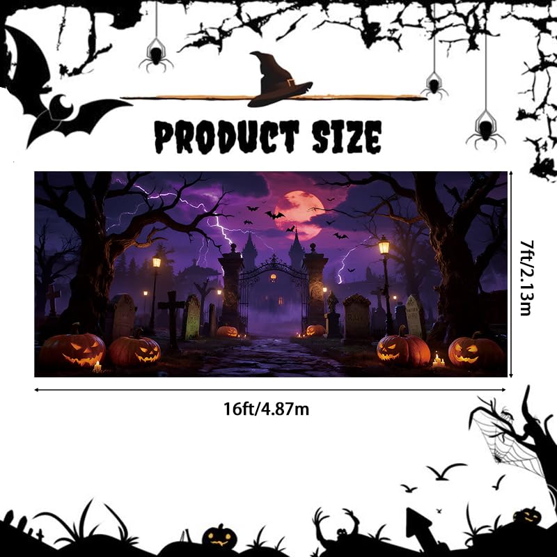 Vrainito installed at night creating dramatic Halloween curb impact
