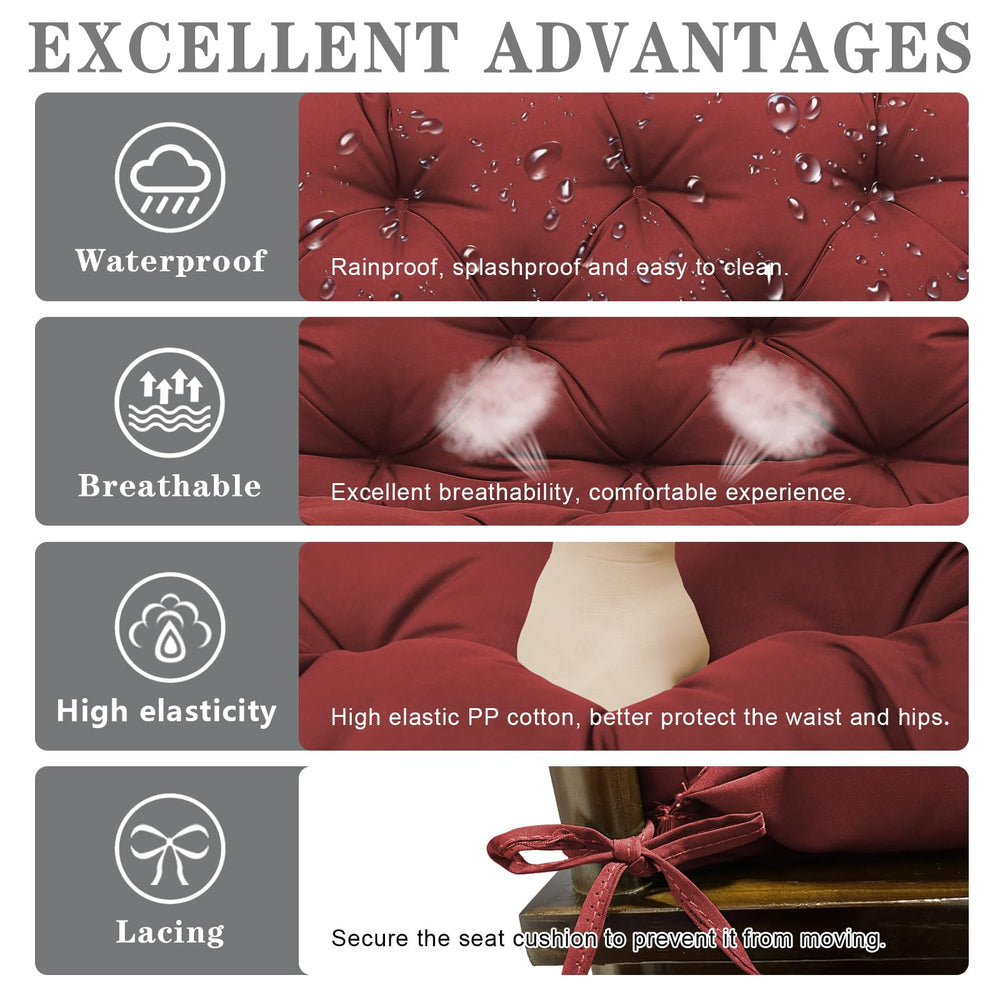Vrngvi reinforced ties and straps securing cushion against sliding