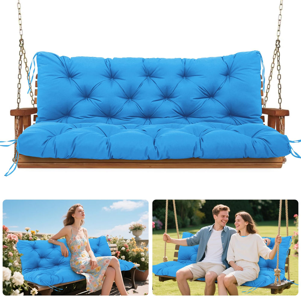 Vrngvi porch swing cushion front view shows clean profile and fit benefit