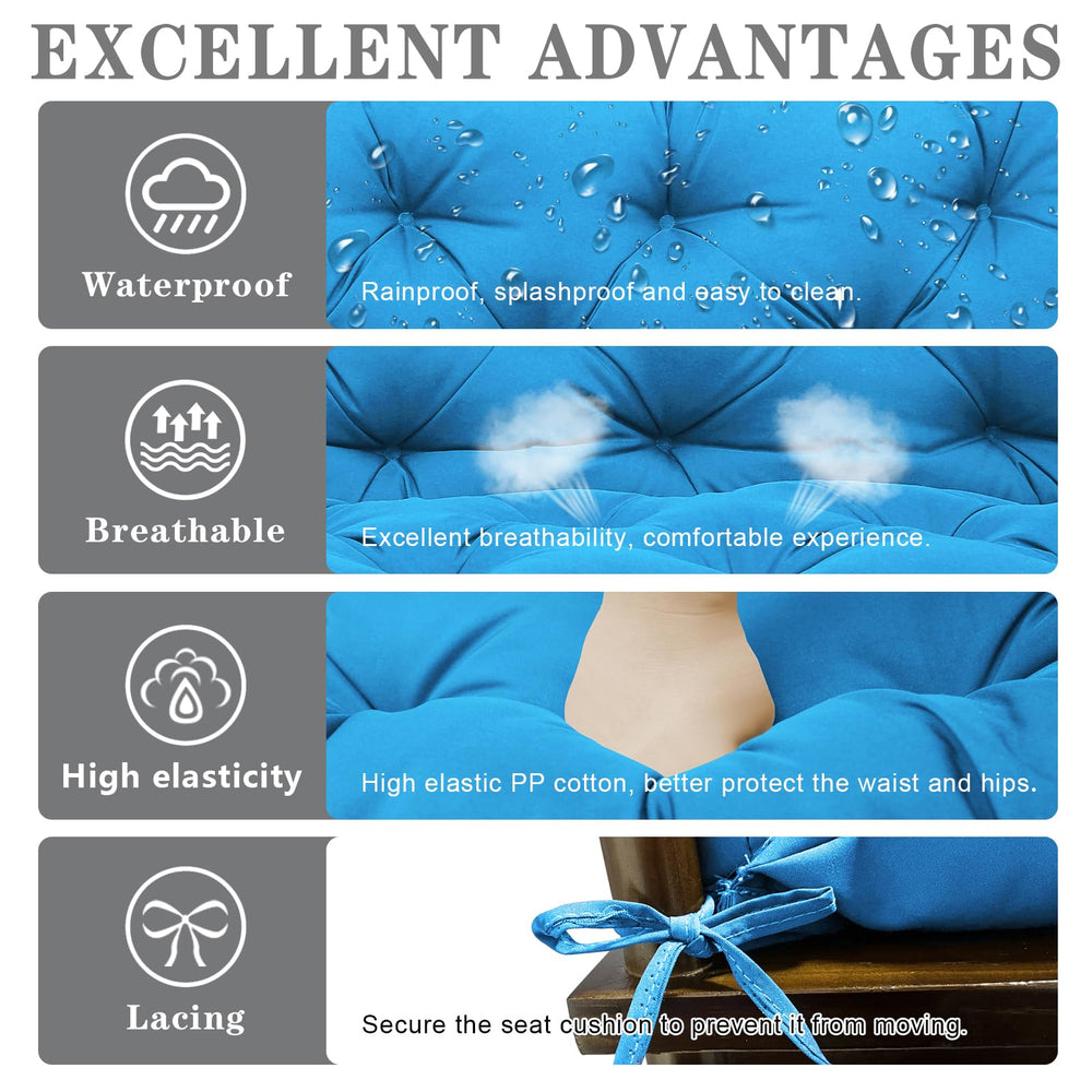 Vrngvi cushion on porch swing lifestyle scene enhancing outdoor comfort benefit