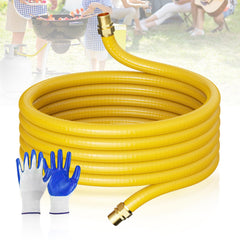 Vruelia front packaging showing 3/4" 37 ft gas line, durable jacket for reliability